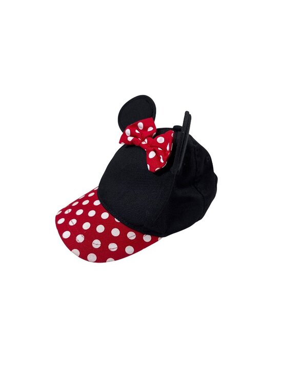 Disney Other - Disney Minnie Mouse Polka Dot Ears & Red Bow OSFM childrens Cap Hat